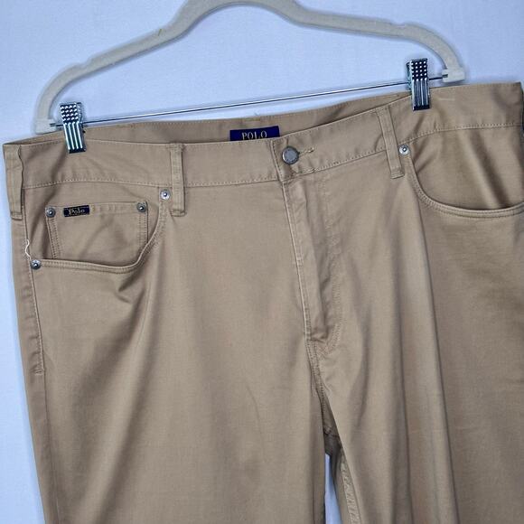 Polo Ralph Lauren Chino Pants 38x34 The Prospect Straight Flat Front Khaki Mens - Picture 3 of 12